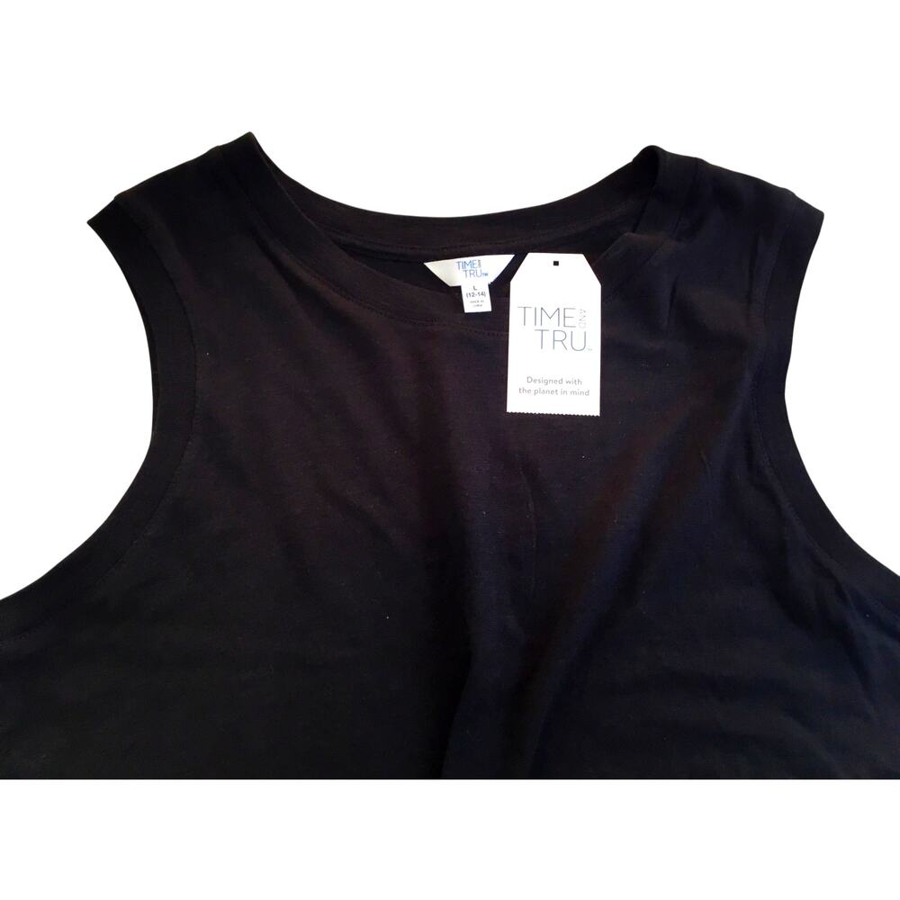 Tried & True Black Cotton Slub Tank Dress Large 14-16 NWT